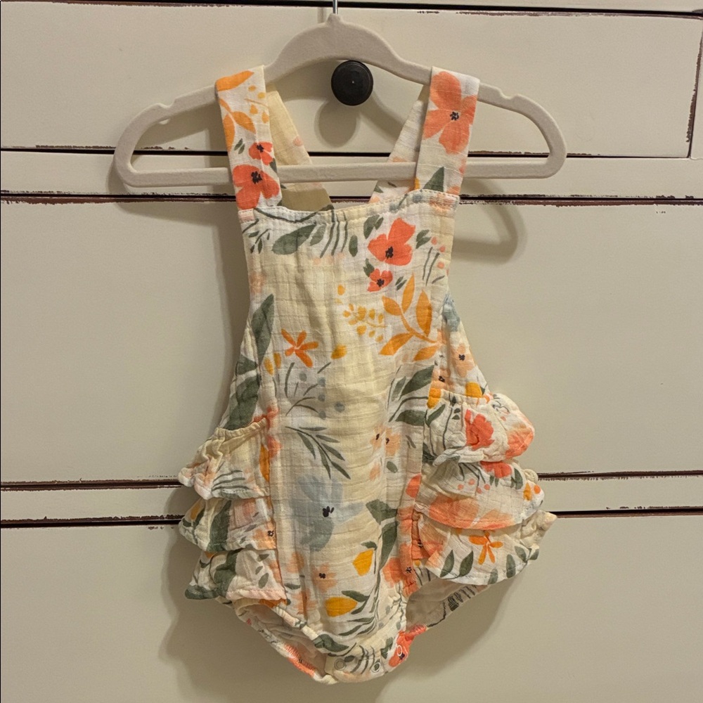 Angel Dear Floral Ruffled Romper